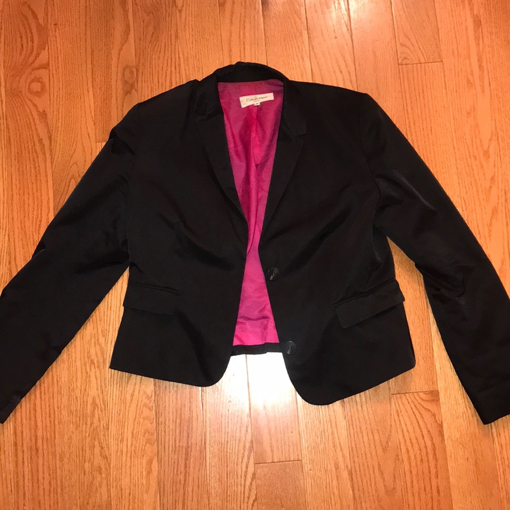 Calvin Klein Black Satin Blazer